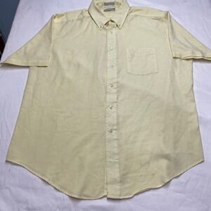 Vintage Career Club Cambridge Hall Mens Short Sleeve Button Down Shirt 17.5